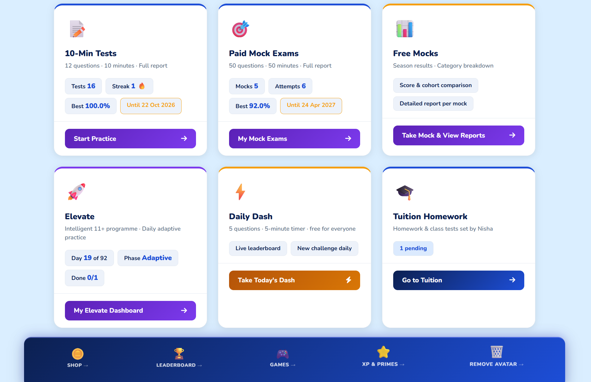 Student dashboard